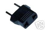 Electric plug adapter:  US to Europe: American flat plug into EU round socket