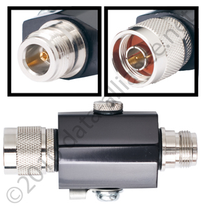 Lightning Surge Arrestor: N-male to N-female connectors; 2.4GHz