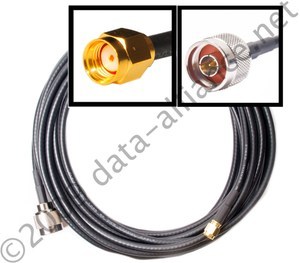 Antenna Cable: RP-SMA male -> 9-meter cable -> N-male - Pigtail for wireless / WiFi network