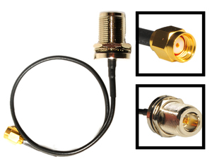 Antenna cable: RP-SMA male -> 10-inch cable -> N female. For wireless / WiFi network