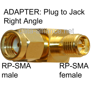 Adapter: RP-SMA Male to RP-SMA Female at Right Angle